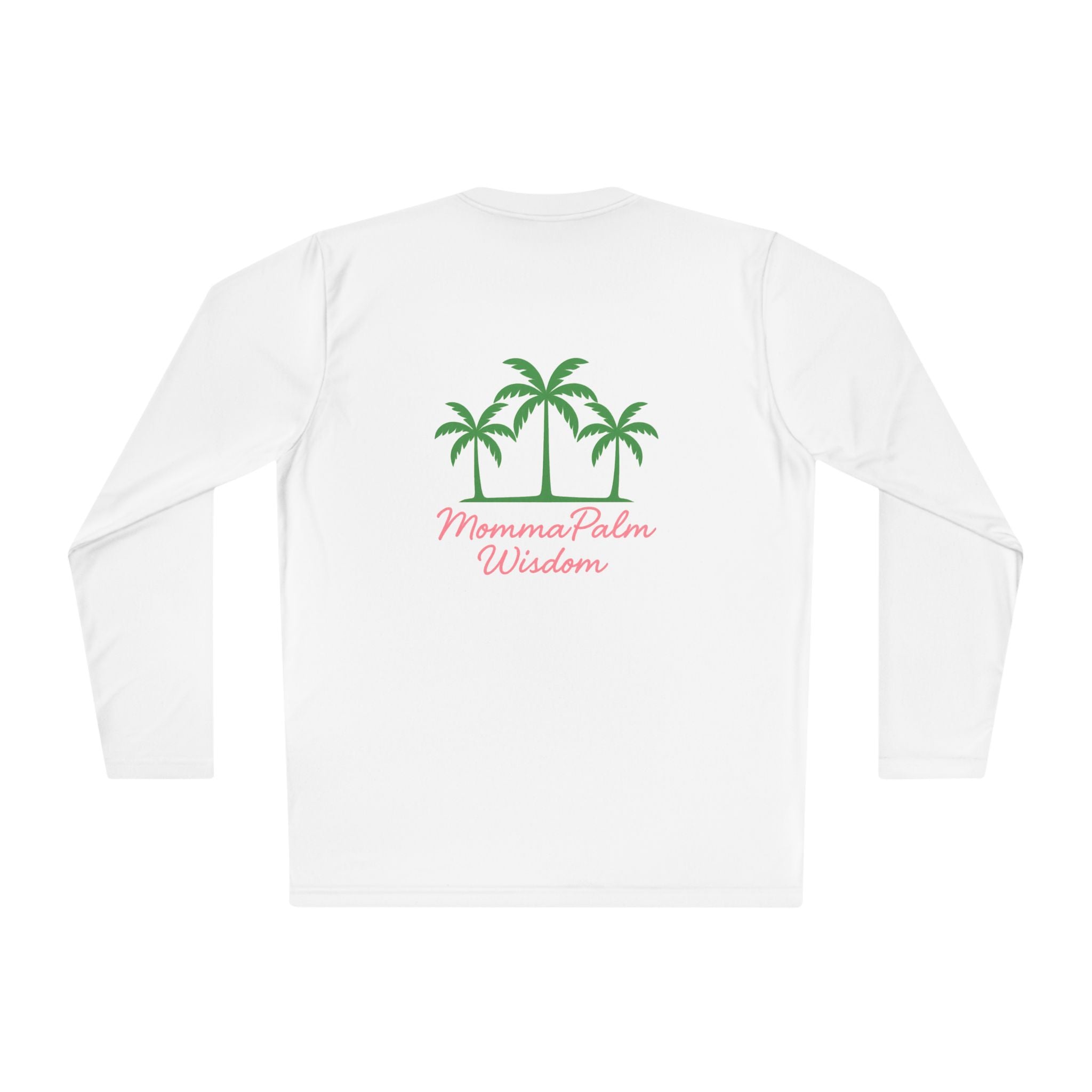 Palm Trio Long Sleeve Tee — “MommaPalm Wisdom” Tropical Graphic