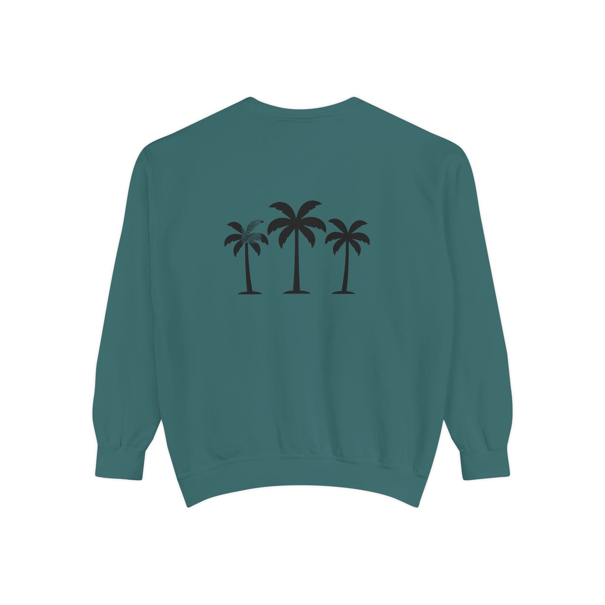 Palm Trio Sweatshirt — Tropical Palm Trees Graphic Crewneck