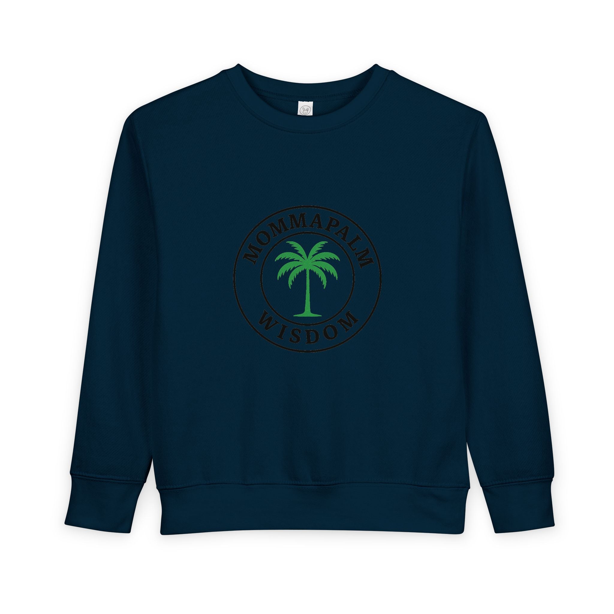 Toddler Sweatshirt — "Momma Palm Wisdom" Palm Tree Graphic Cozy Crewneck