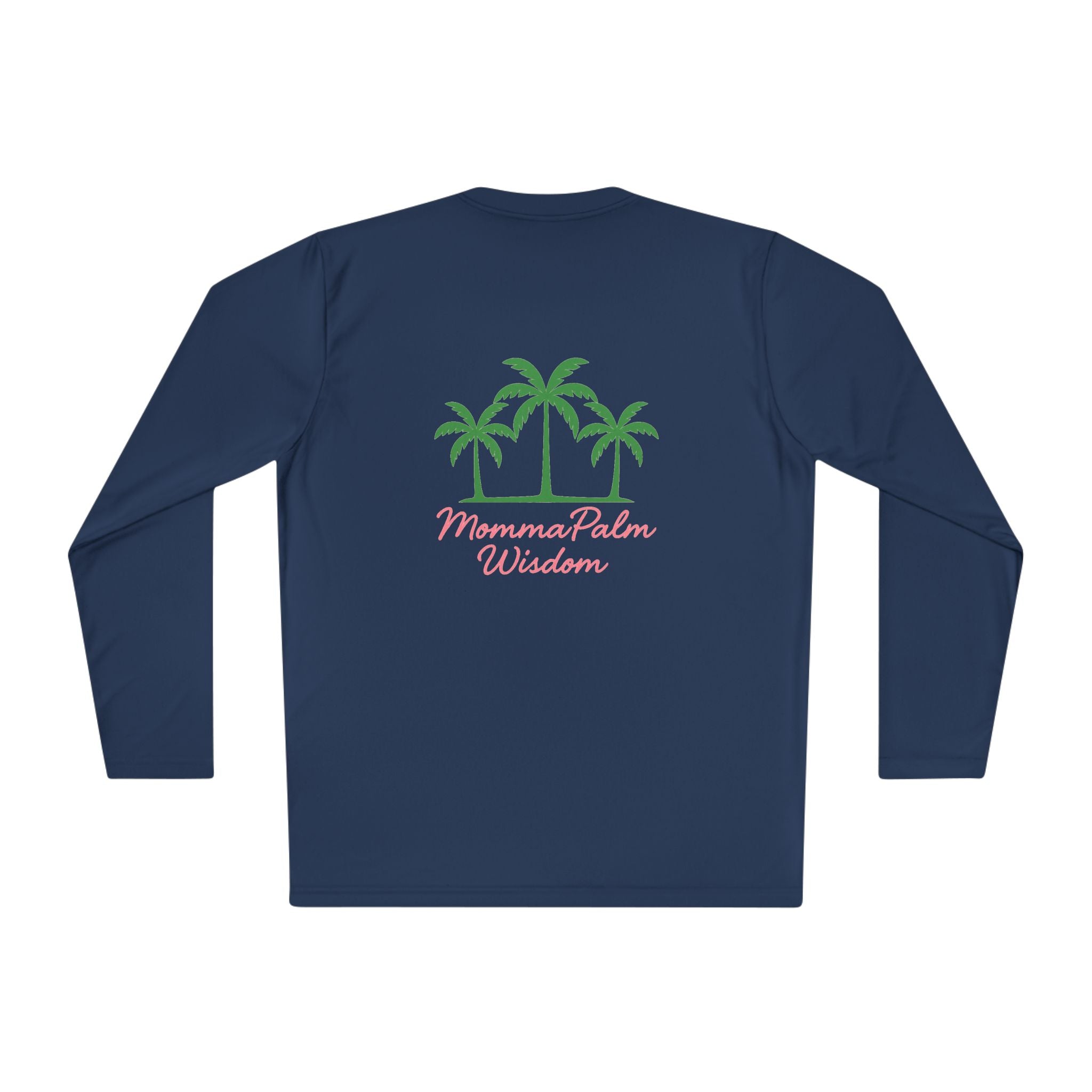 Palm Trio Long Sleeve Tee — “MommaPalm Wisdom” Tropical Graphic