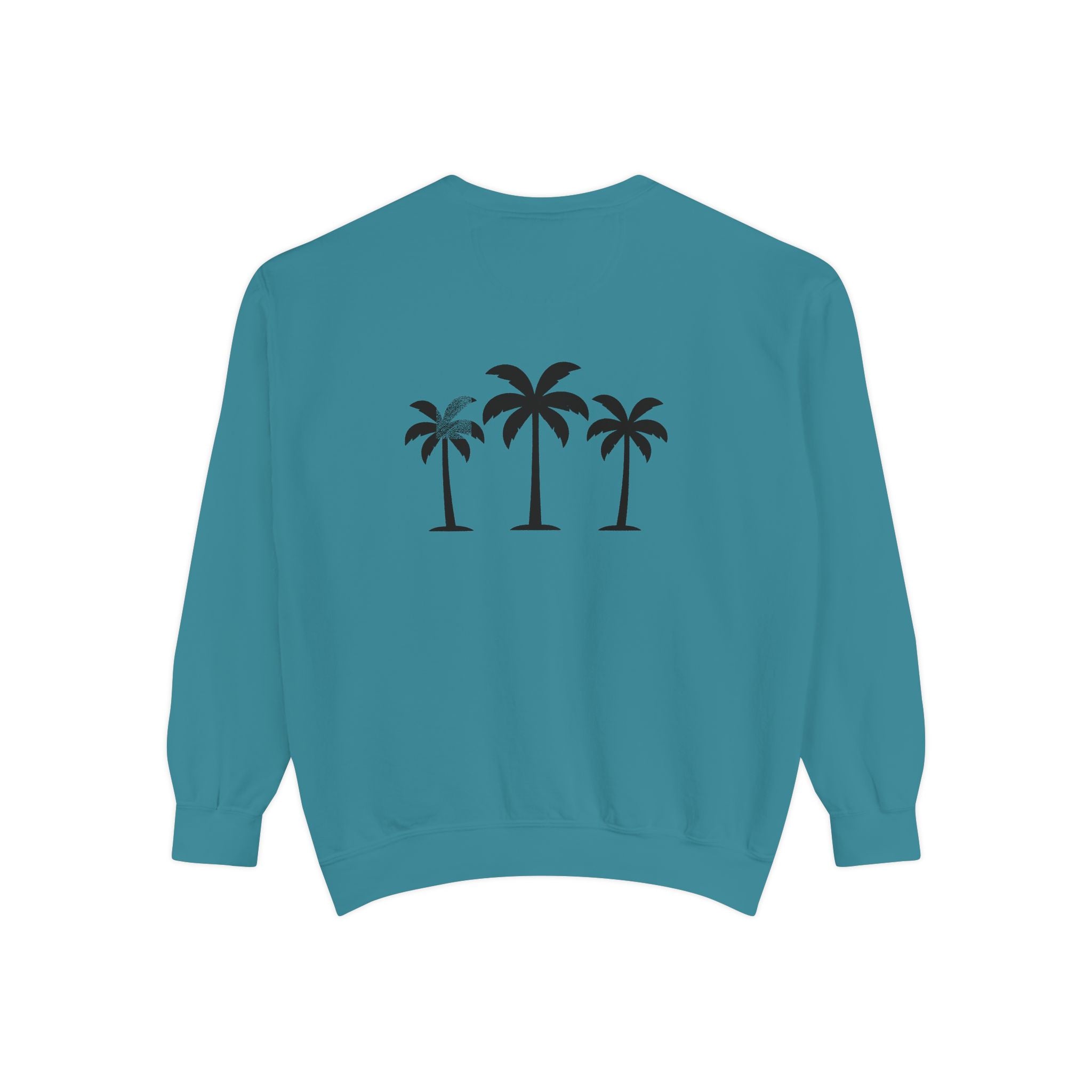 Palm Trio Sweatshirt — Tropical Palm Trees Graphic Crewneck