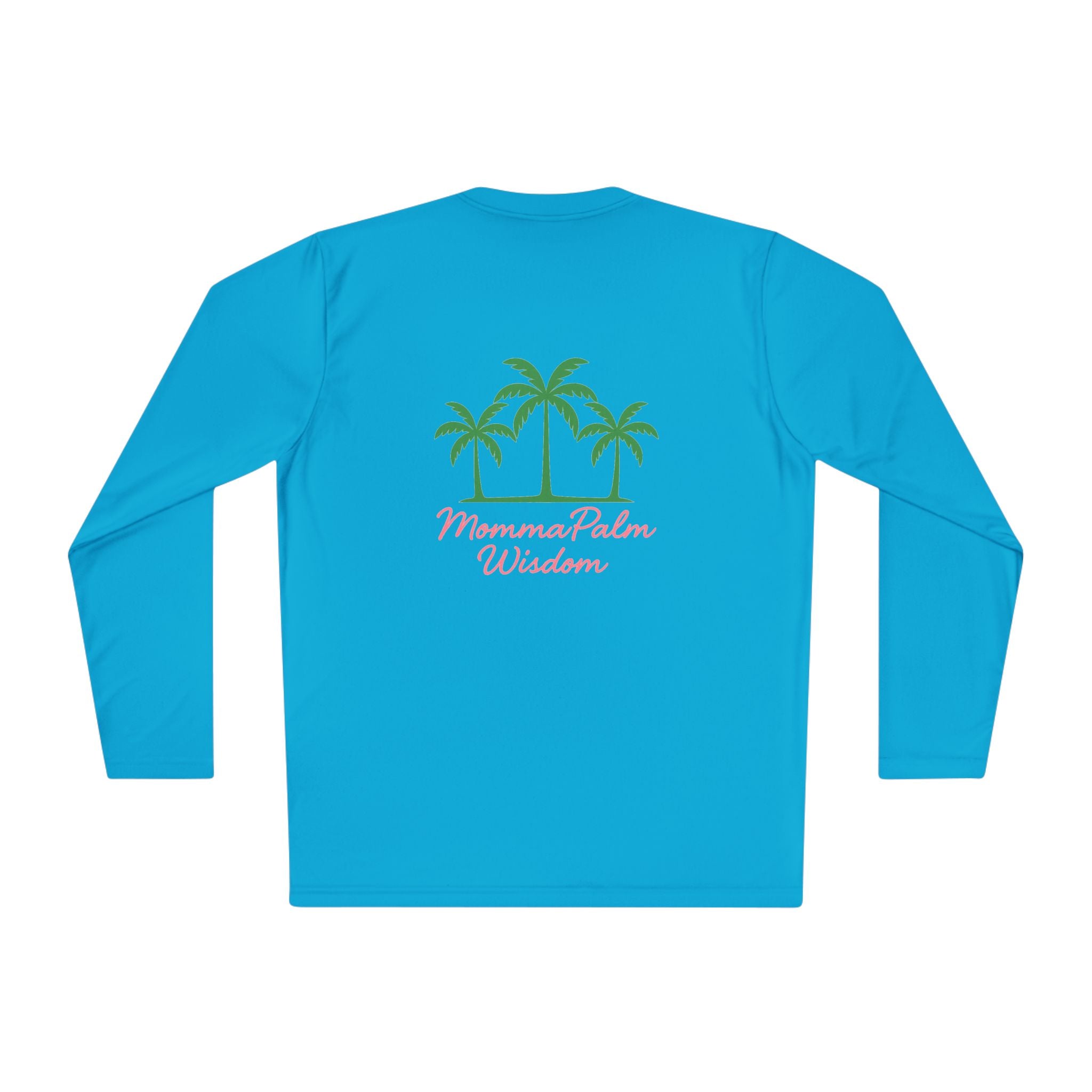 Palm Trio Long Sleeve Tee — “MommaPalm Wisdom” Tropical Graphic