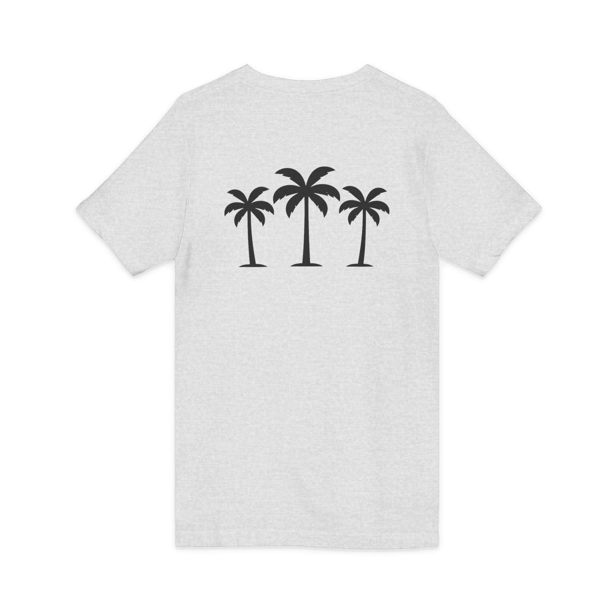 Palm Tree V-Neck Tee — "Nomad Palm Wisdom" Minimal Tropical Graphic Shirt
