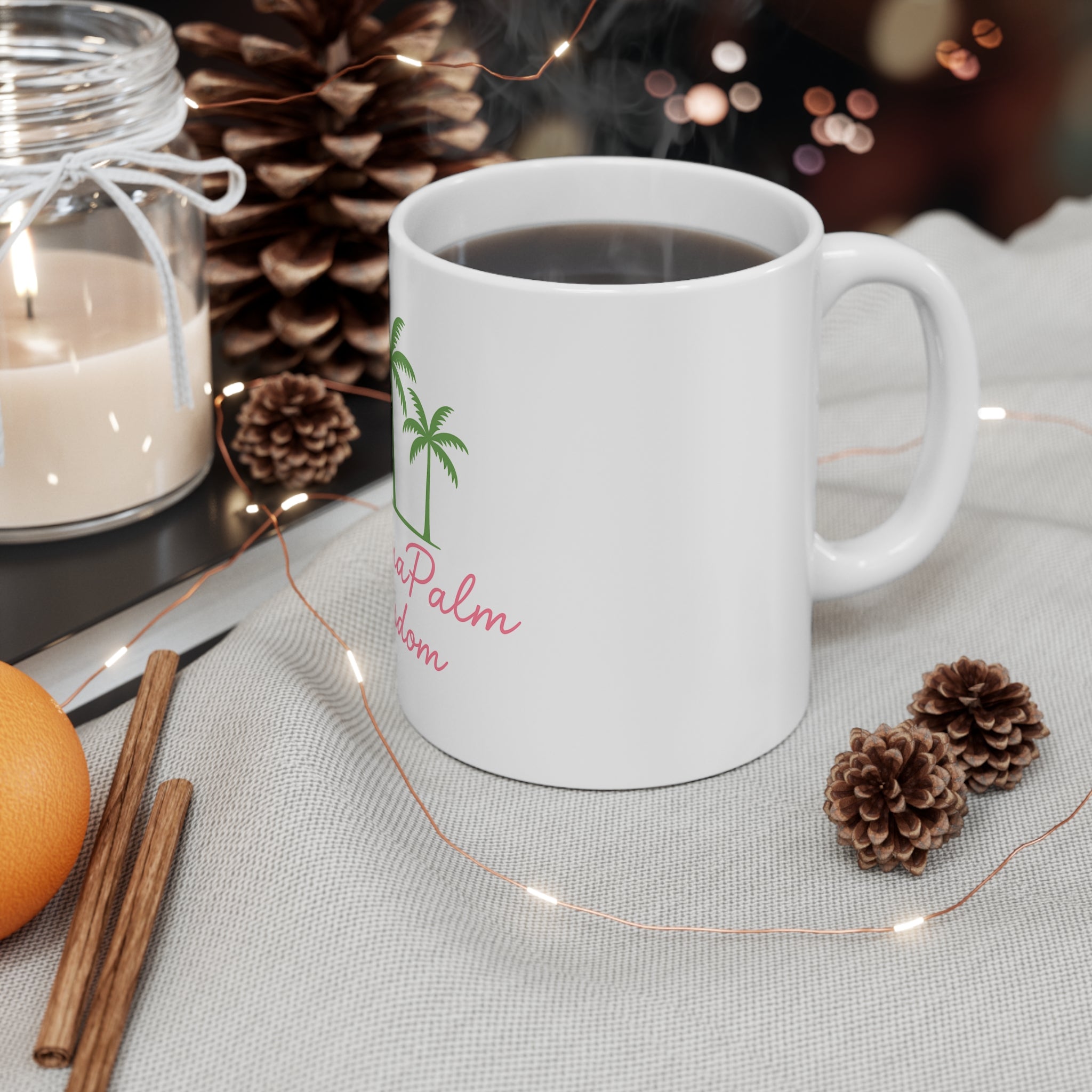 Momma Palm Wisdom 11oz Coffee Mug — Tropical Palm Tree Mom Gift