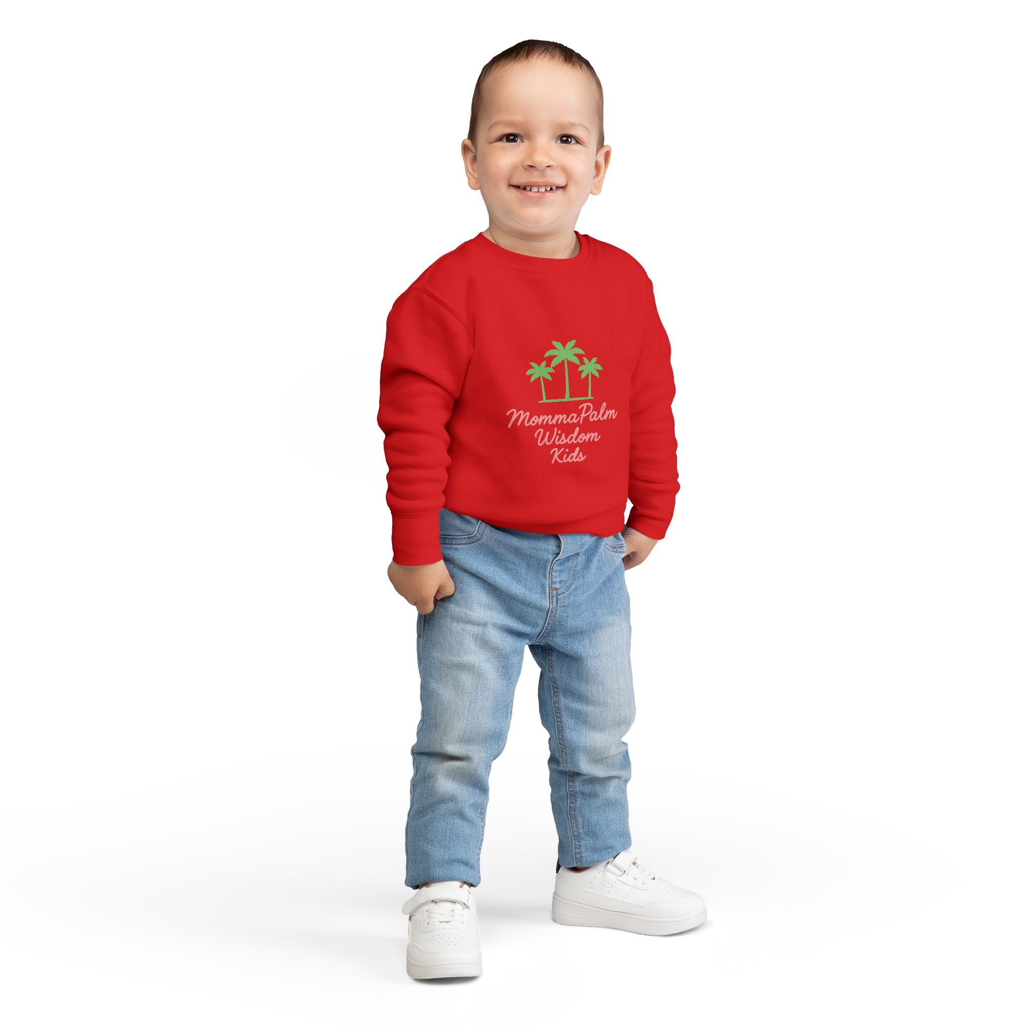Toddler Sweatshirt - Momma Palm Wisdom Kids Palm Tree Crewneck
