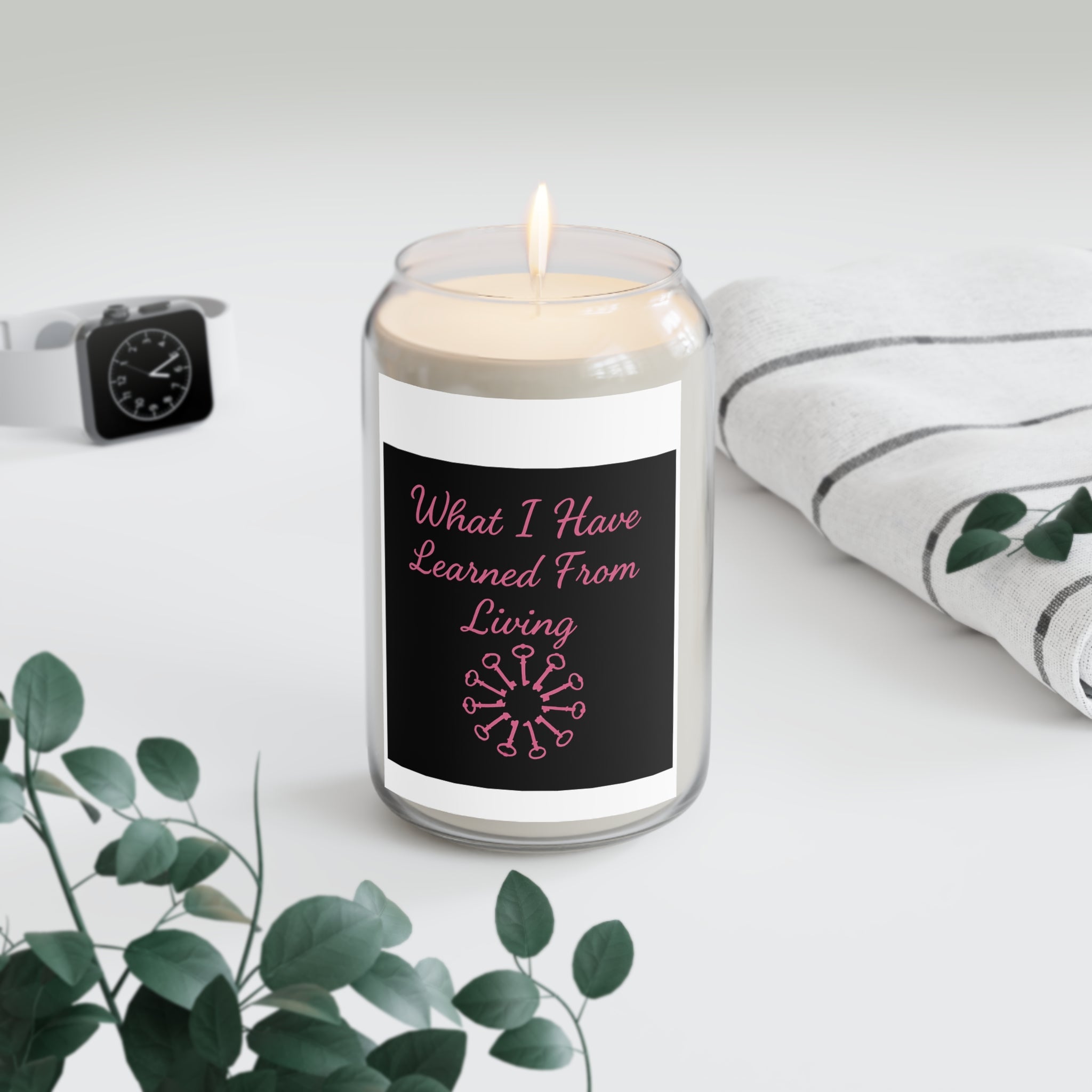 Soy Scented Candle — “What I Have Learned From Living” Inspirational Jar Candle (13.75oz)