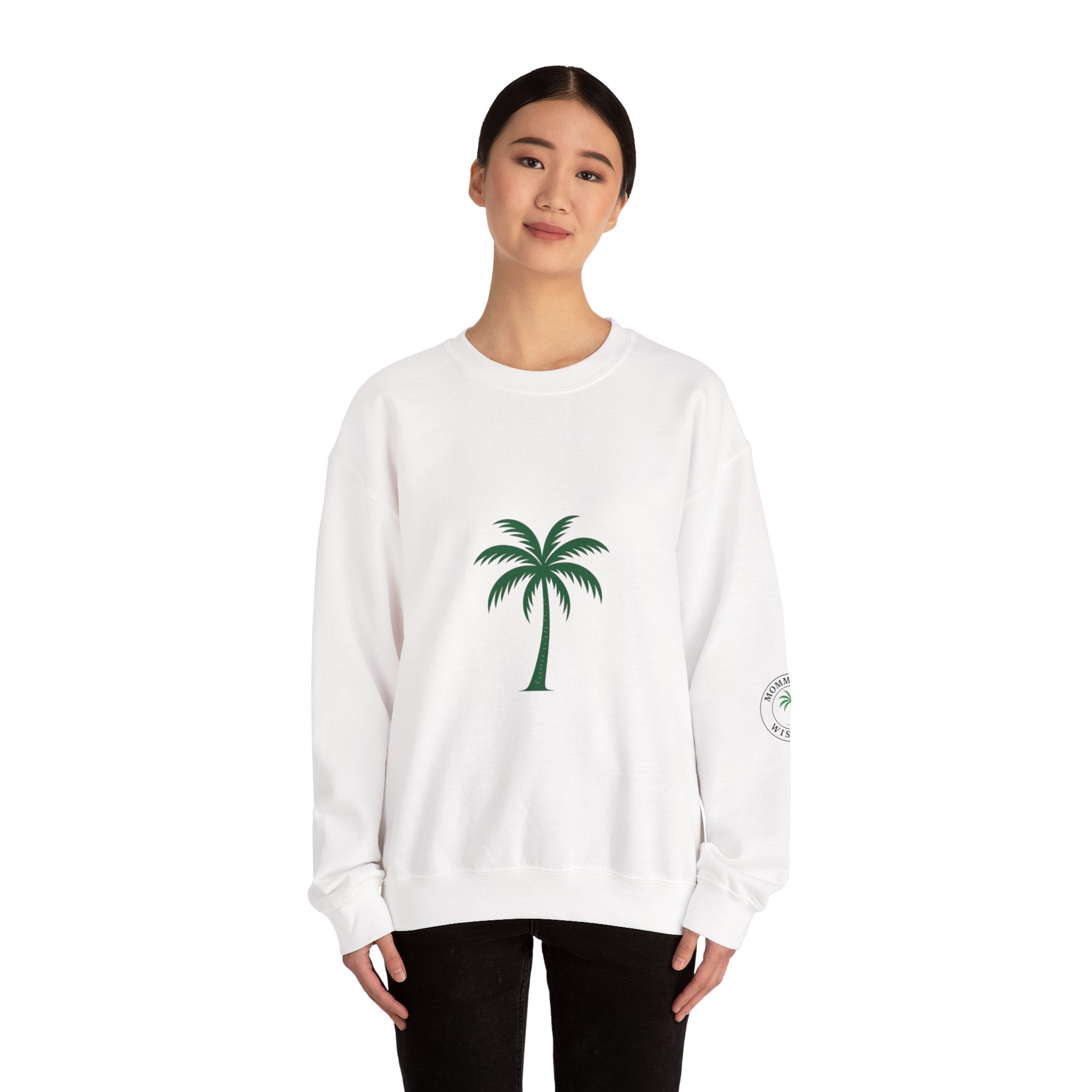 Palm Tree Crewneck Sweatshirt — MommaPalm Wisdom Graphic