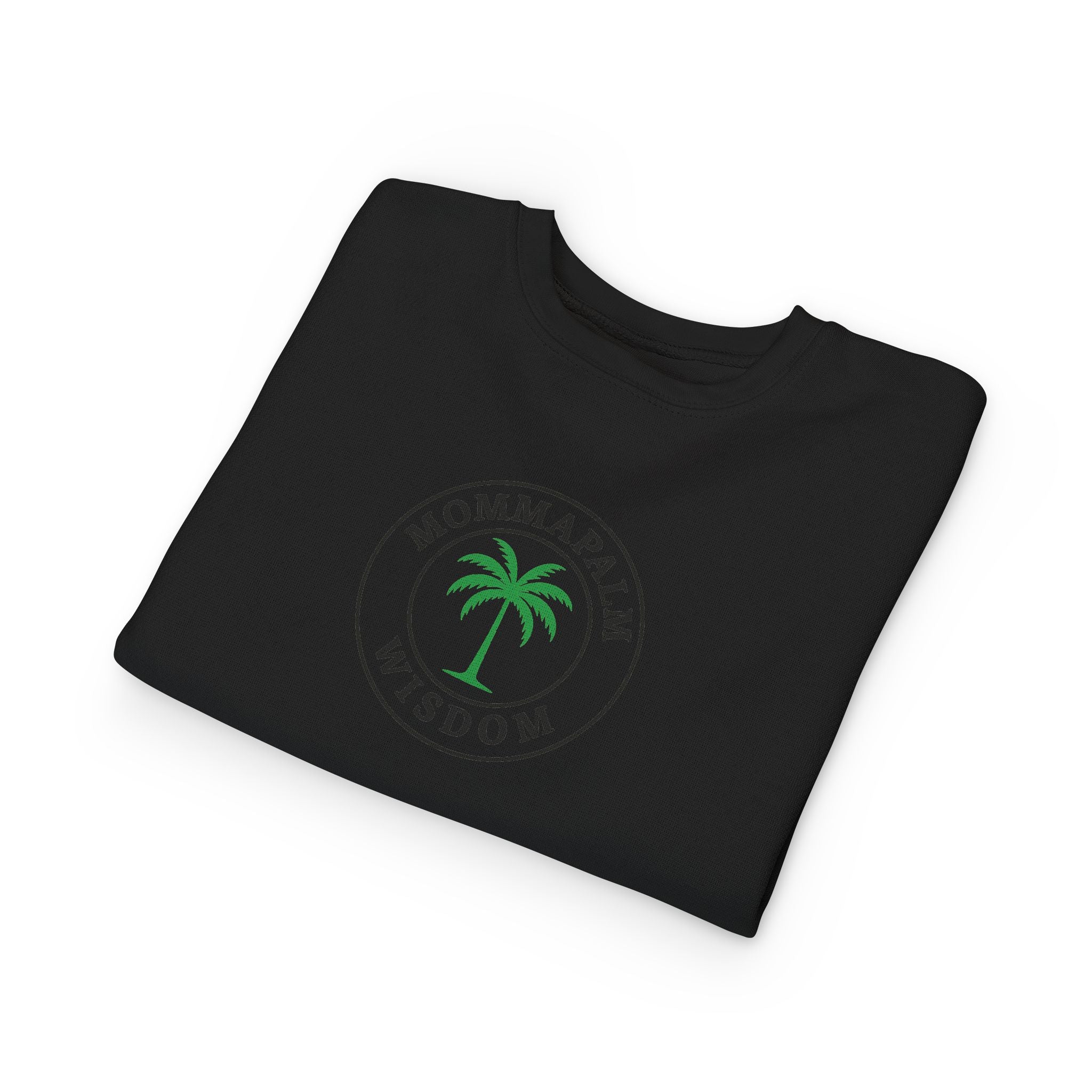Toddler Sweatshirt — "Momma Palm Wisdom" Palm Tree Graphic Cozy Crewneck