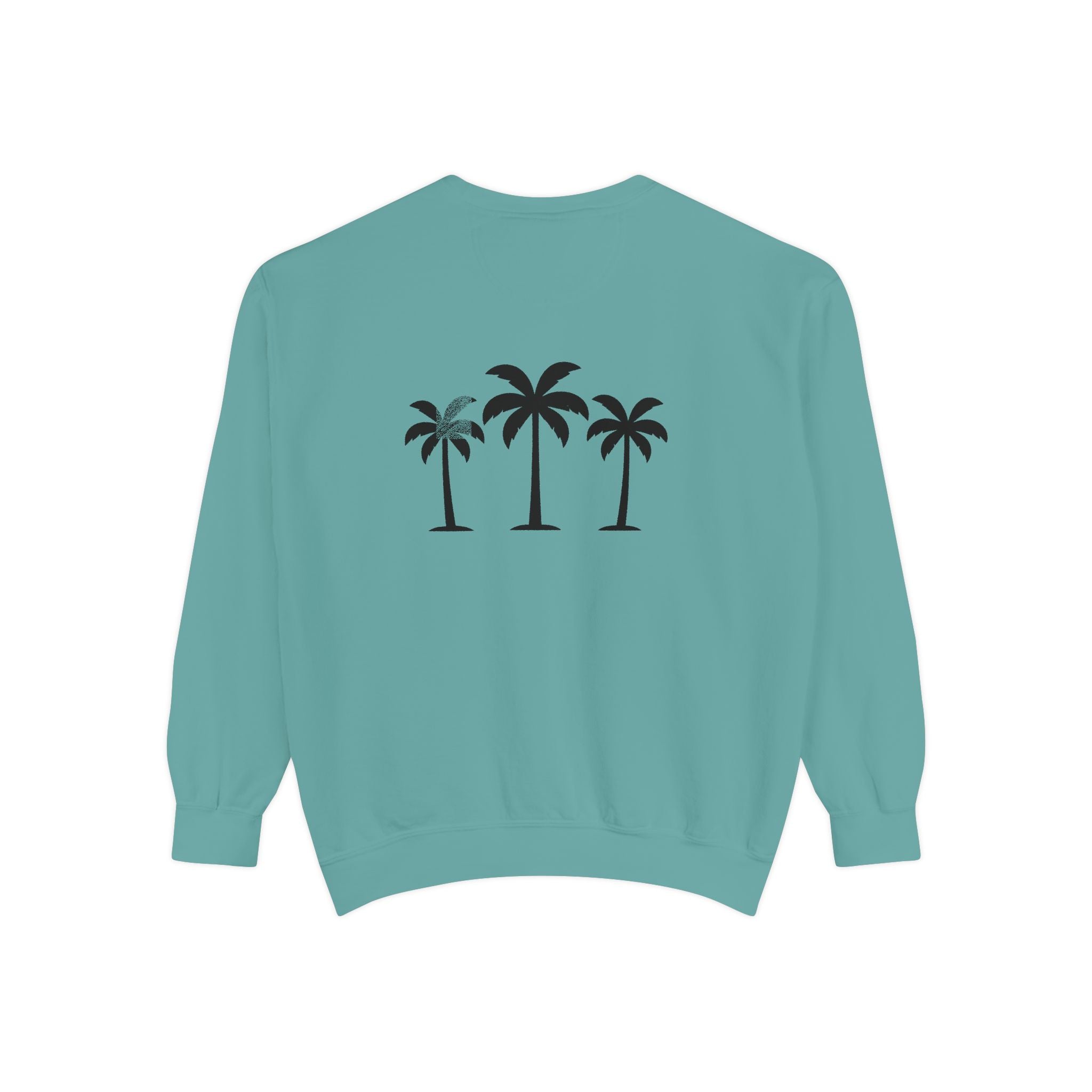 Palm Trio Sweatshirt — Tropical Palm Trees Graphic Crewneck