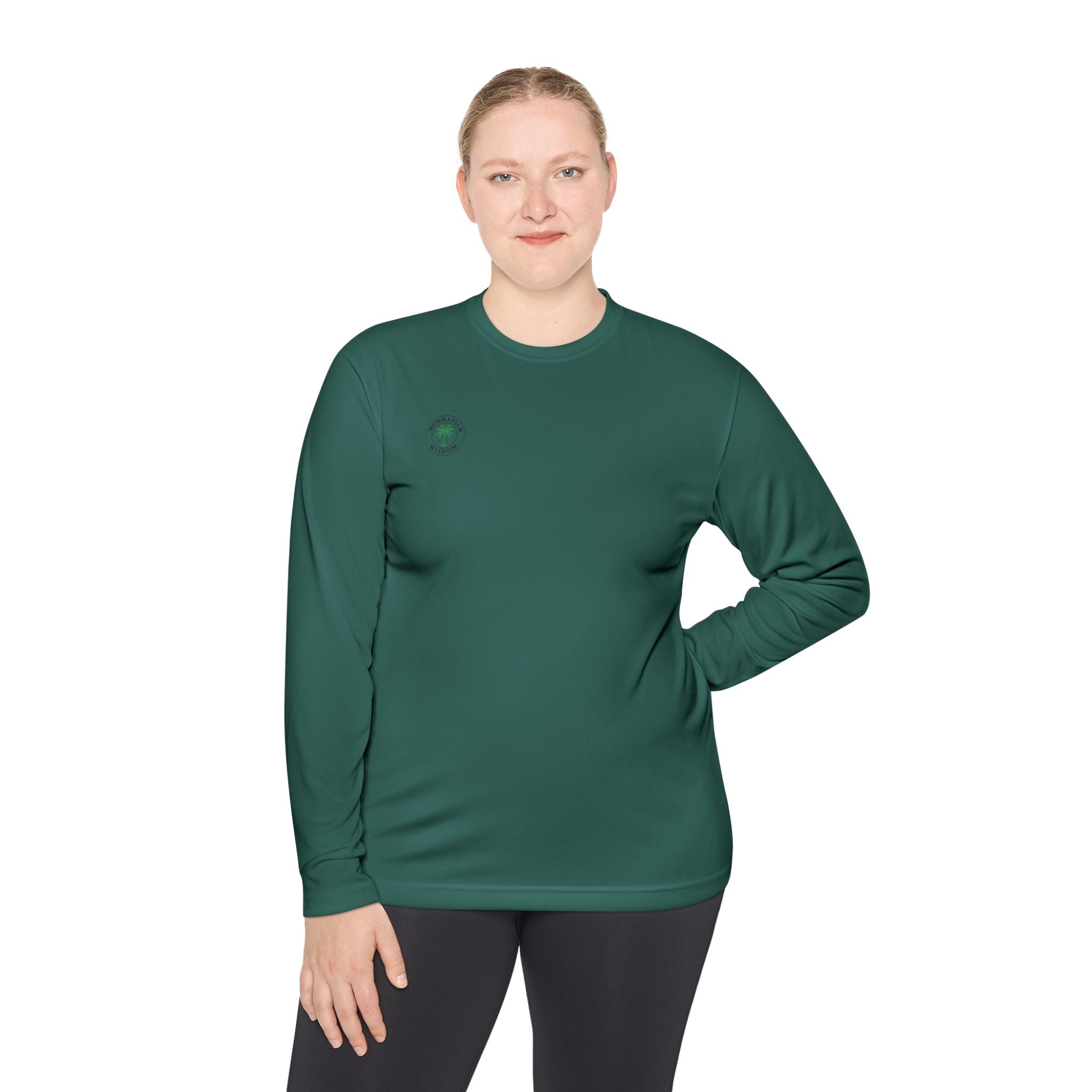 Palm Trio Long Sleeve Tee — “MommaPalm Wisdom” Tropical Graphic
