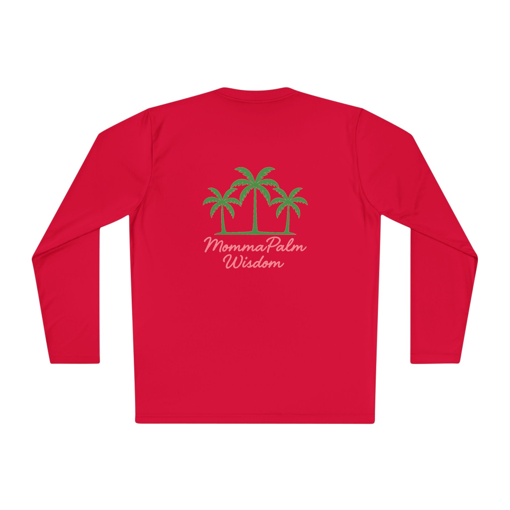 Palm Trio Long Sleeve Tee — “MommaPalm Wisdom” Tropical Graphic