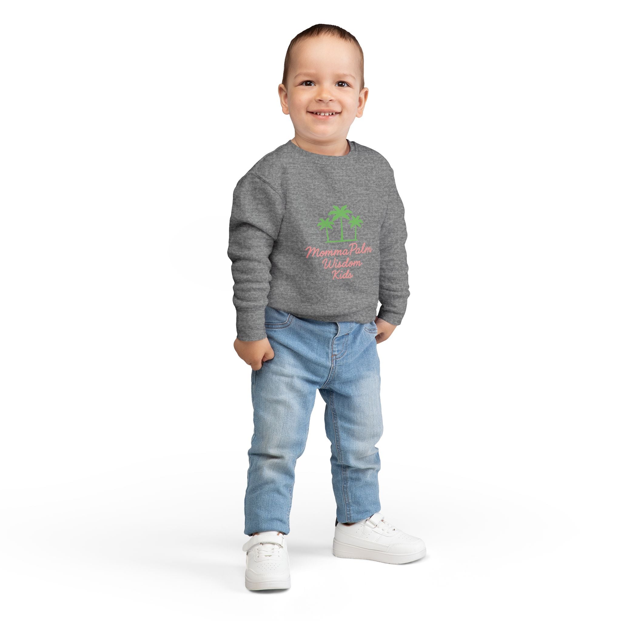 Toddler Sweatshirt - Momma Palm Wisdom Kids Palm Tree Crewneck
