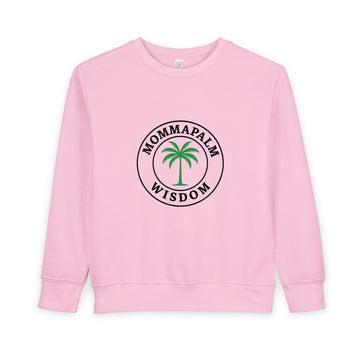 Toddler Sweatshirt — "Momma Palm Wisdom" Palm Tree Graphic Cozy Crewneck
