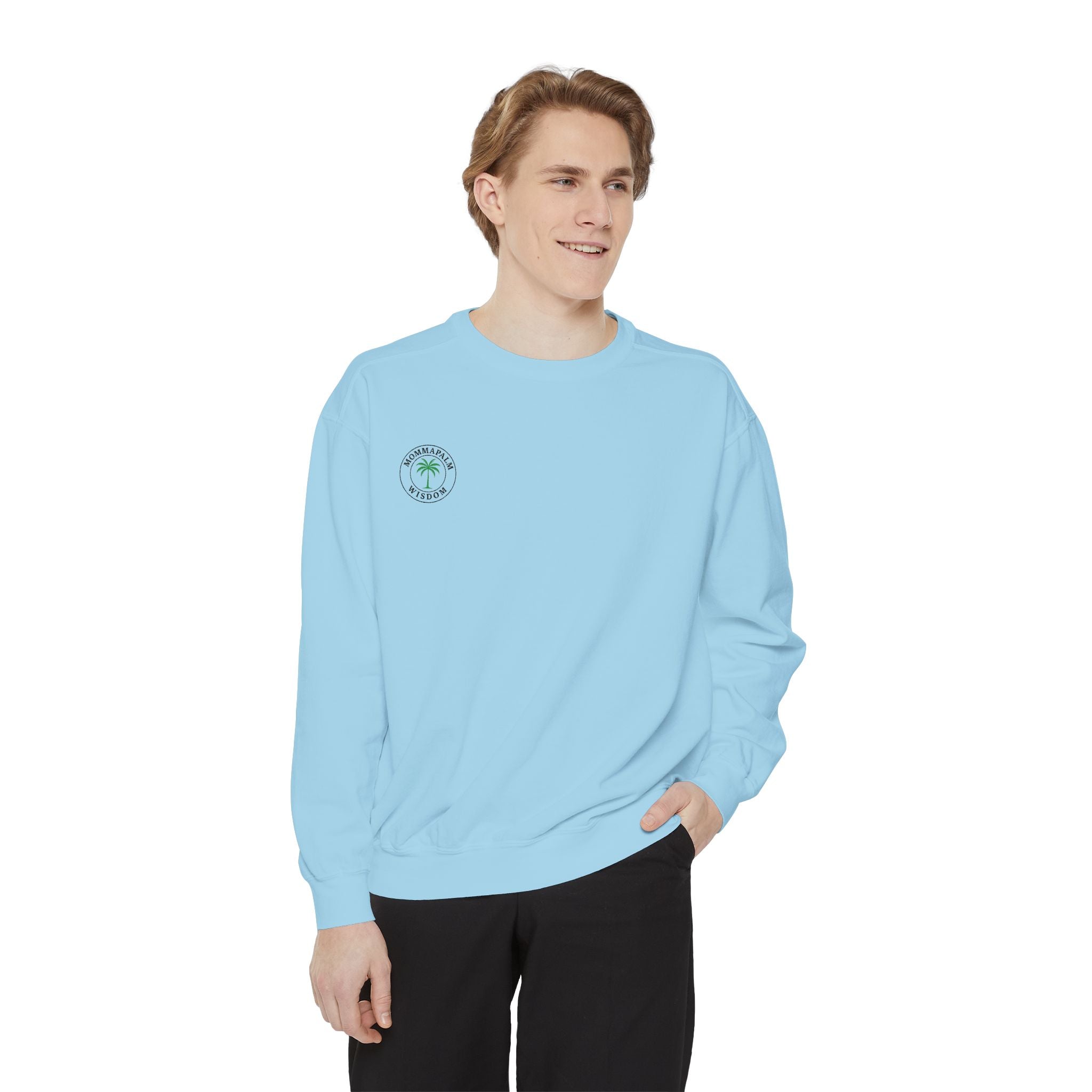 Palm Trio Sweatshirt — Tropical Palm Trees Graphic Crewneck