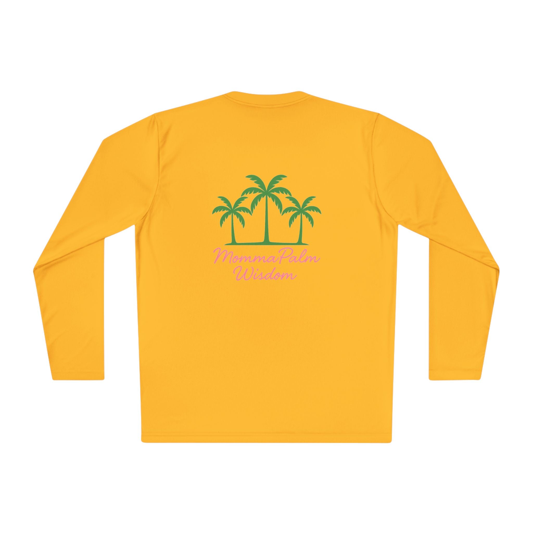 Palm Trio Long Sleeve Tee — “MommaPalm Wisdom” Tropical Graphic