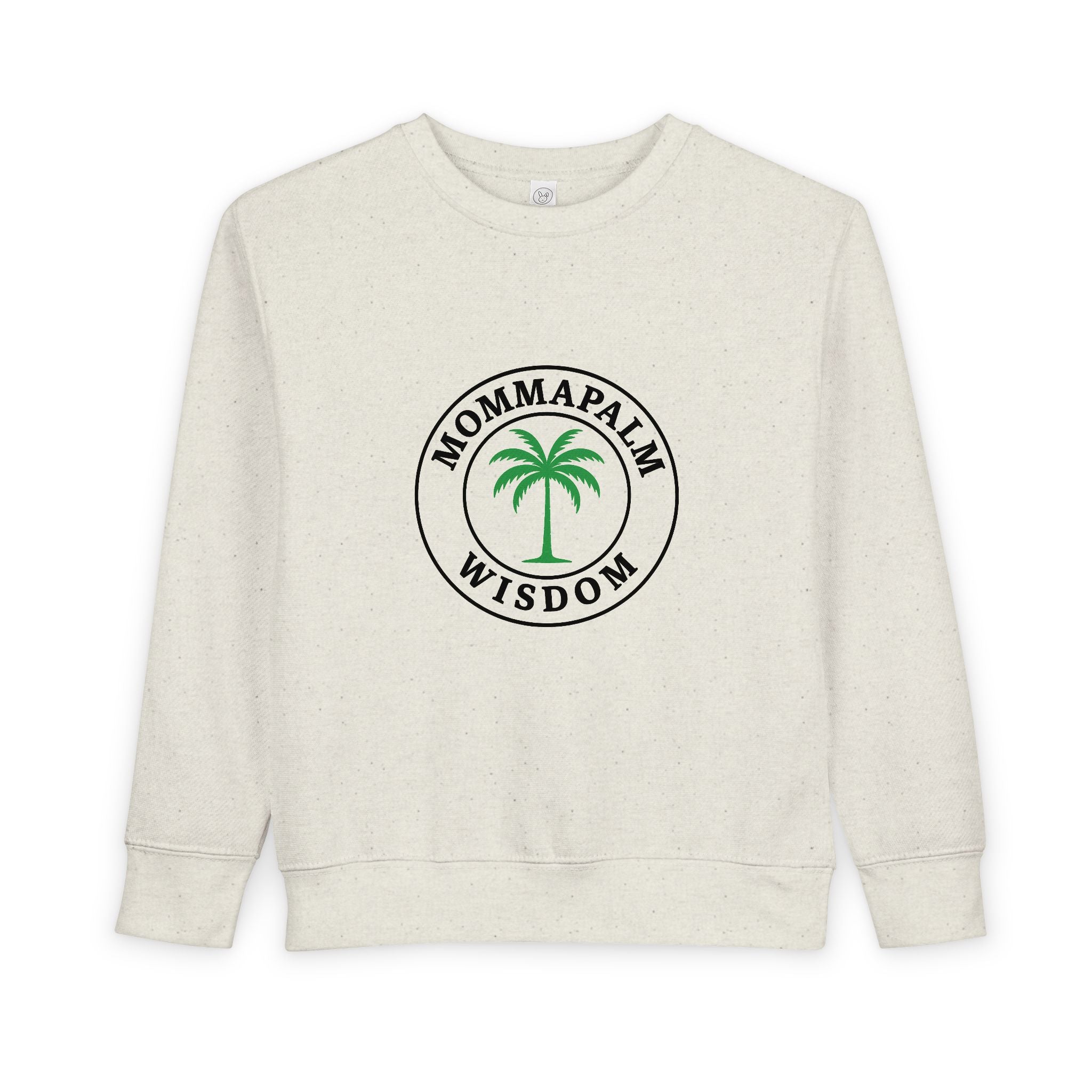 Toddler Sweatshirt — "Momma Palm Wisdom" Palm Tree Graphic Cozy Crewneck