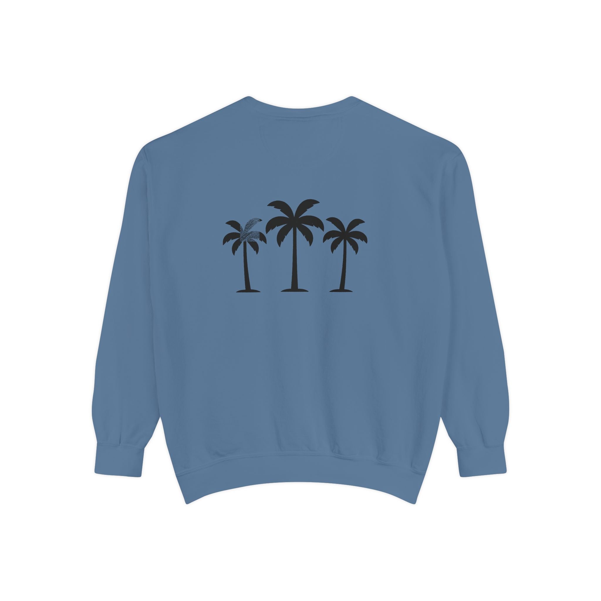 Palm Trio Sweatshirt — Tropical Palm Trees Graphic Crewneck