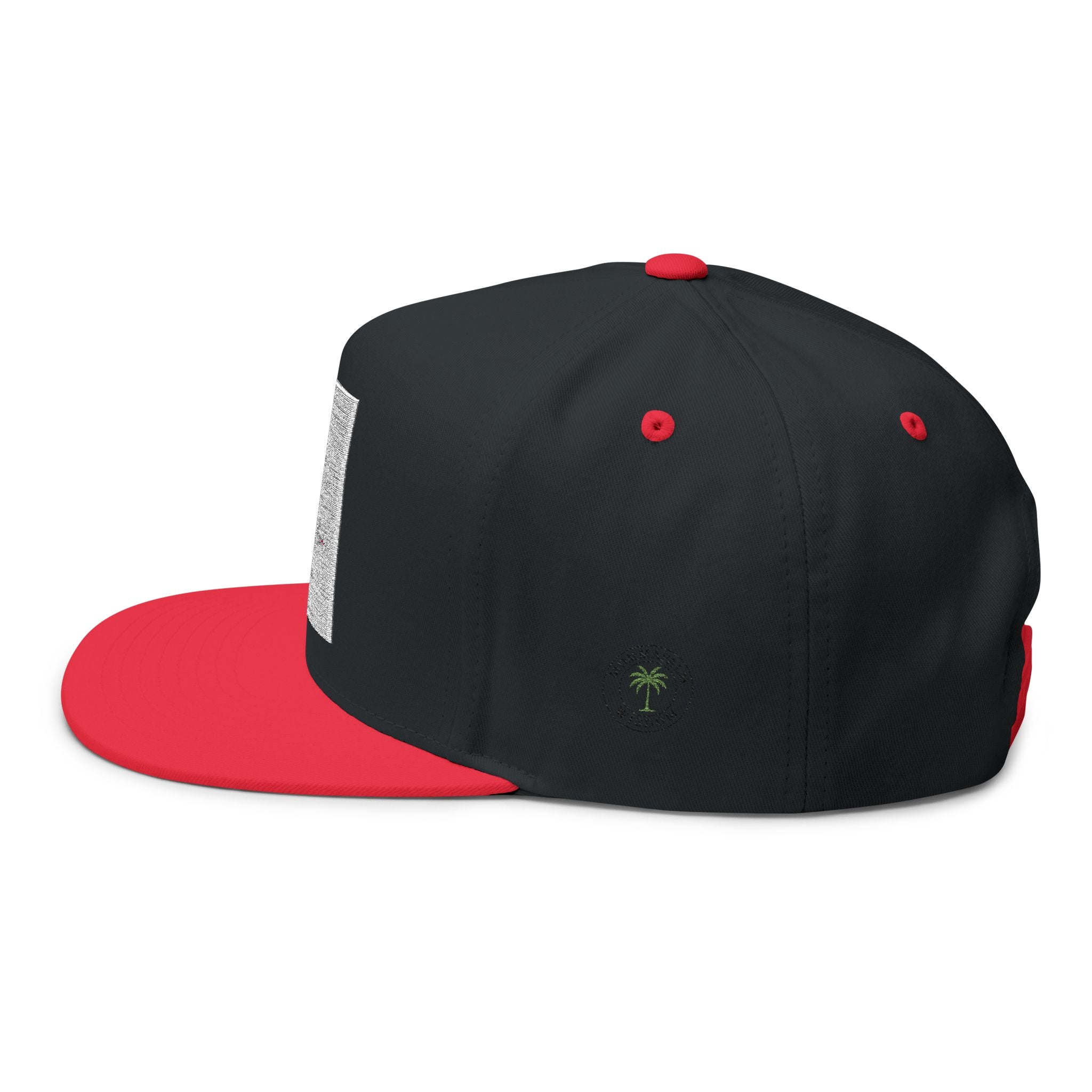 Flat Bill Cap — Embroidered Palm Tree "Tropical Vibes" Snapback