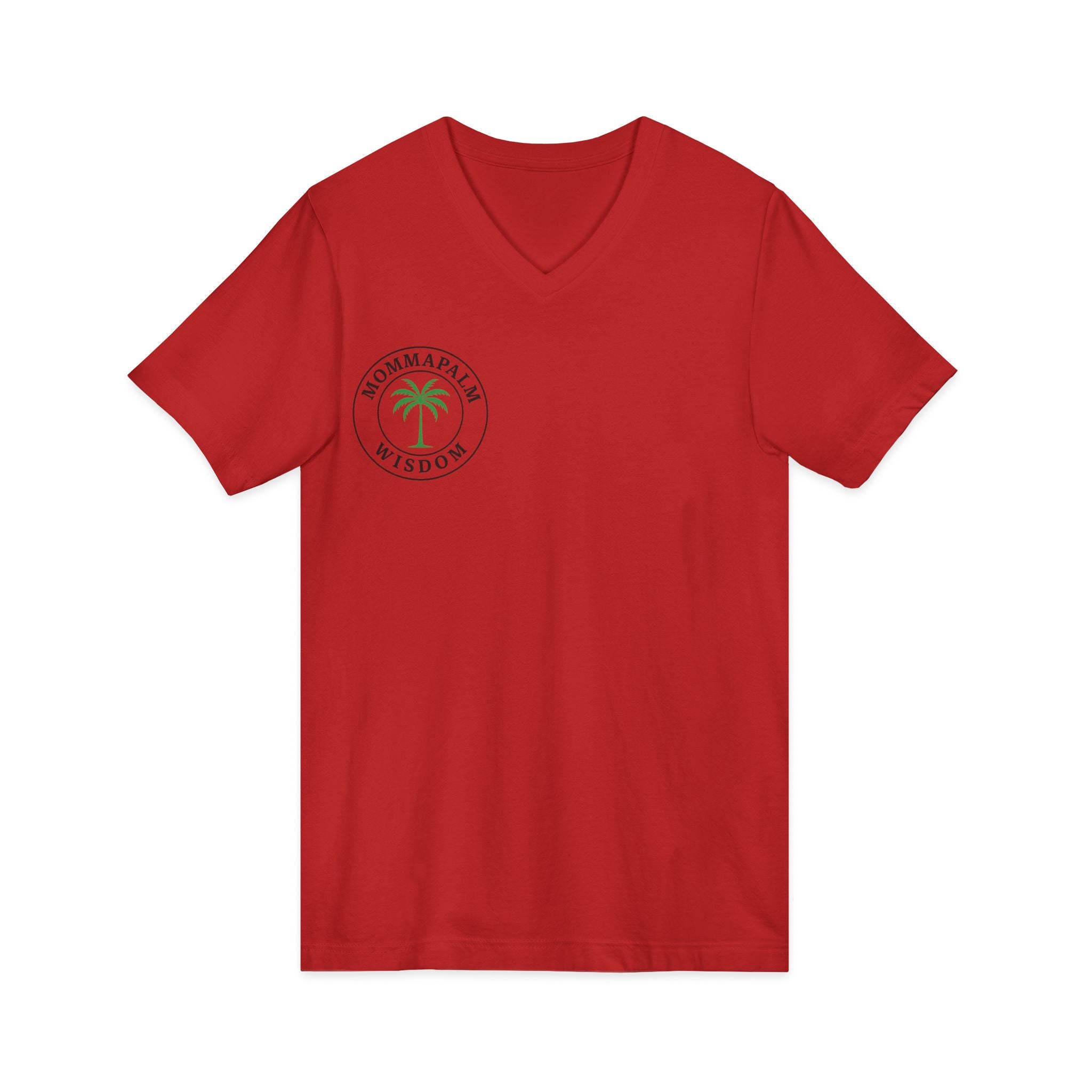 Palm Tree V-Neck Tee — "Nomad Palm Wisdom" Minimal Tropical Graphic Shirt