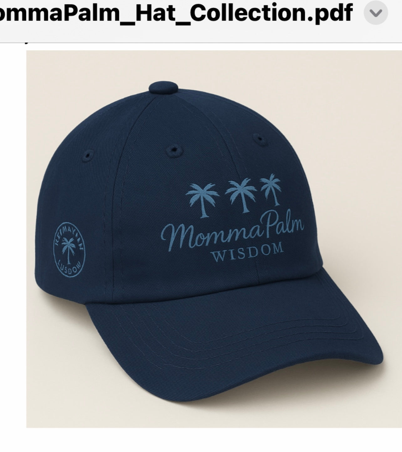 MommaPalm Kids’ Palm Logo Hat (Ages 6–10) – Embroidered Classic Cap